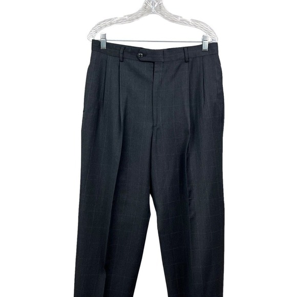 Albert Nipon Lord & Taylor 2 Pcs Suit 3 Button Gray Window Pane Men‎ Size 40L - Picture 9 of 13